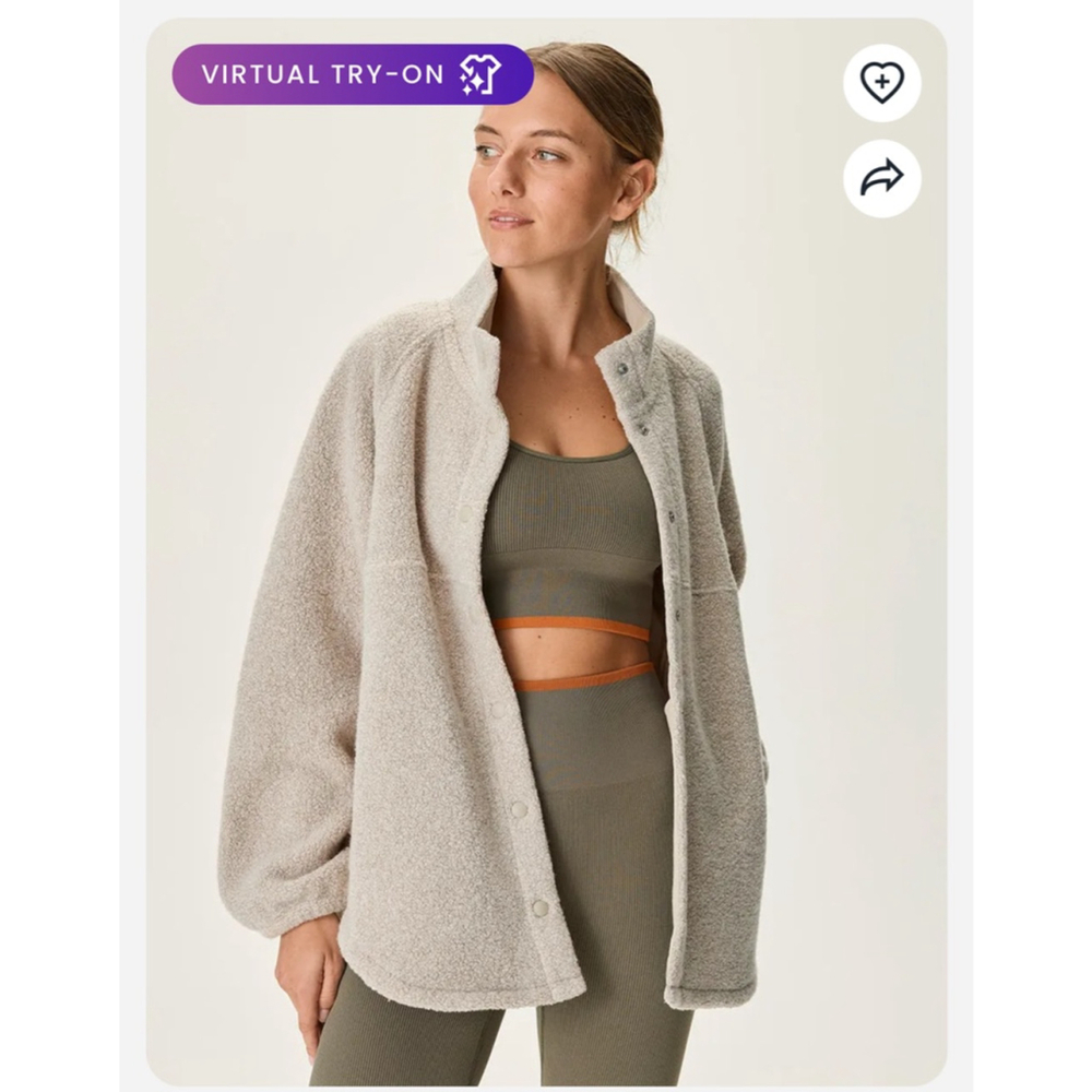 Women's Outdoor Voices wool blend Beige Teddy Jacket S